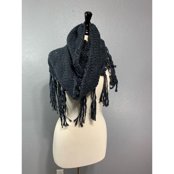 bp Accessories - BP | Charcoal Fringe Knit Scarf OS